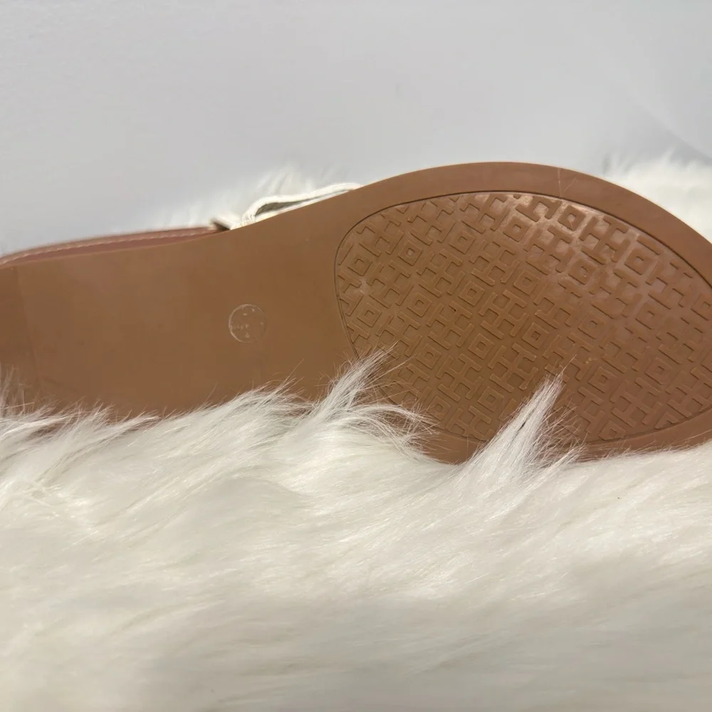Tory Burch Cream and Brown Sandals